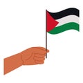 palestine flag in hand waving