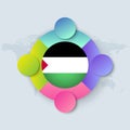 Palestine Flag with Infographic Design isolated on World map