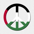 Palestine flag in peace symbol. No war. Peaceful concept. Vector illustration