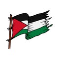 Palestine flag vector illustration. Vector hand drawn of Palestine flag. Flag of Palestine