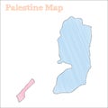 Palestine hand-drawn map.