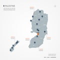 Palestine infographic map vector illustration.