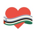 palestine and israel flags with heart Royalty Free Stock Photo