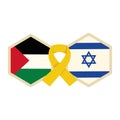 palestine and israel flags and ribbon campaign Royalty Free Stock Photo