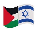 palestine and israel flags united