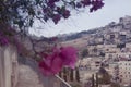 Palestine landscape. Bethlehem cityscape. Top of antiquities and residential buildings. Authentic views.