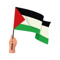 palestine save flag in hand