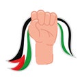 palestine save hand with flag