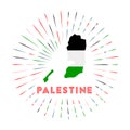 Palestine sunburst badge.