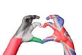 Palestine United Kingdom Heart, Hand gesture making heart