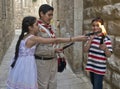 Palestinian children holds candeles