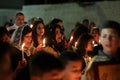 Palestinian Christians at the St. Porphyrius Church in Gaza. Royalty Free Stock Photo