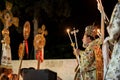 Palestinian Christians at the St. Porphyrius Church in Gaza. Royalty Free Stock Photo