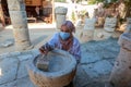 Palestinian cleans artifacts at the museum, while the Ministry of Tourism announced the closure of tourist places due to the outbr