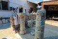 Palestinian cleans artifacts at the museum, while the Ministry of Tourism announced the closure of tourist places due to the outbr