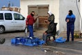 Palestinian fishermen on the Khan Younis Sea