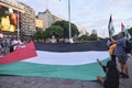 Palestinian flag in Argentina during a march in solidarity with Palestine