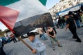 Palestinian Flag at Protest Royalty Free Stock Photo