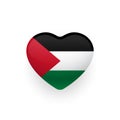 Palestinian flag in a shape of heart as a glossy button. National pride symbol. User interface design. Royalty Free Stock Photo