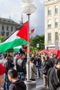 Palestinian flags, slogans and posters