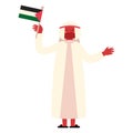 palestinian man waving flag Royalty Free Stock Photo