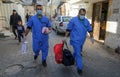 The Palestinian Ministry of Health crews conduct random checks through blood