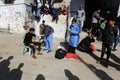 The Palestinian Ministry of Health crews conduct random checks through blood