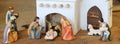 Palestinian nativity scene with holy family set in the middle Royalty Free Stock Photo