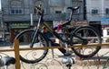 A Palestinian shop displays the used bicycles coming from Israel to reach Gaza through the Kerem Shalom crossing