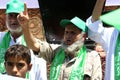 Palestinian supporters of Hamas attend a rally against Israel`s West Bank annexation plans