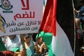 Palestinian supporters of Hamas attend a rally against Israel`s West Bank annexation plans