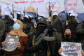 Palestinian supporters and members of the Islamic Jihad group take part in a rally marking the 33rd anniversary of the organisatio