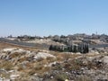 Palestinian town behind walls Royalty Free Stock Photo