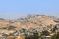 Palestinian village and town separated by wall. Royalty Free Stock Photo