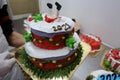 Palestinians chef create New Year and Christmas-styled festive cakes at a bakery