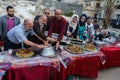 Ramadan breakfast over the rubble of houses demolished by Israeli warplanes during the last round