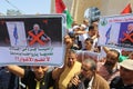 Palestinians participate in a march rejecting the policy of the Israeli annexation project in the West Bank and the Jordan Valley