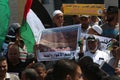 Palestinians participate in a march rejecting the policy of the Israeli annexation project in the West Bank and the Jordan Valley