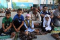 Palestinians perform the blessed Eid Al-Adha prayers at an UNRWA school