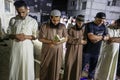 Palestinians pray `Laylat al-Qadr` prayer from Ramadan in the squares outside the mosques for the first time due to the closure of