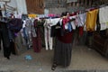 Palestinians in the streets of Rafah refugee camp in the southern Gaza Strip