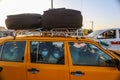 Palestinians wait to cross over to the Egyptian side of the Rafah border crossing