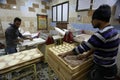 Palestinians working in a small bakery supported by a European charity Royalty Free Stock Photo