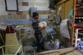 Palestinians working in a small bakery supported by a European charity Royalty Free Stock Photo