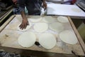 Palestinians working in a small bakery supported by a European charity Royalty Free Stock Photo