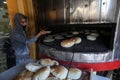 Palestinians working in a small bakery supported by a European charity Royalty Free Stock Photo