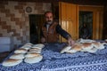 Palestinians working in a small bakery supported by a European charity Royalty Free Stock Photo