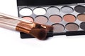 palette and beauty brush isolated