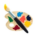 Palette of color paints art on white background