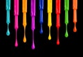 Palette of colored nail polishes with drops on black background Royalty Free Stock Photo